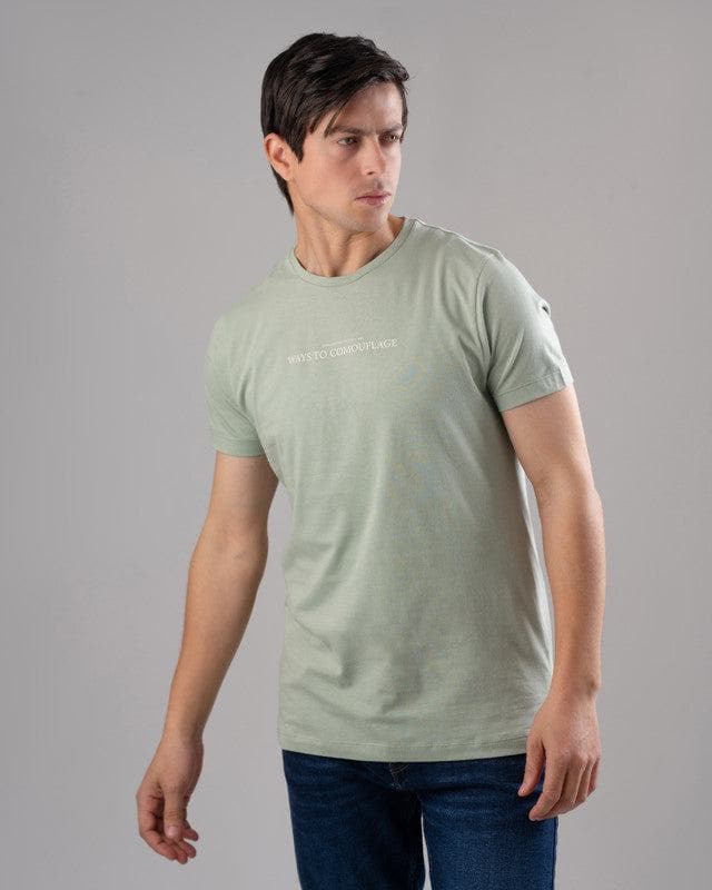 ROUND NECK PRINTED T-SHIRT - MINT