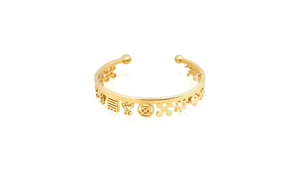 SAHMANI 18K Gold Charm Bangle