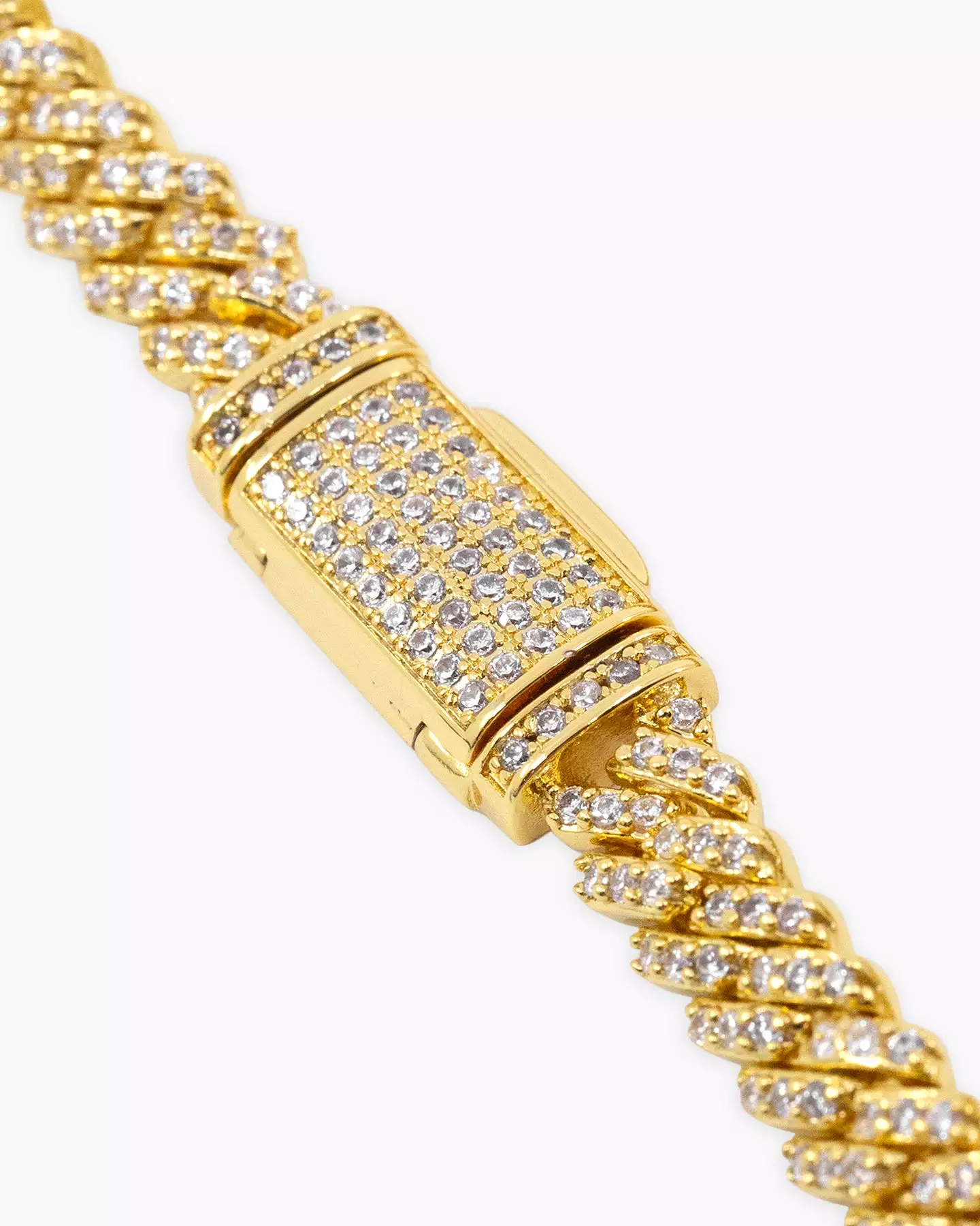 Saint Morta 6mm Iced Cuban Prong Bracelet Iced Gold