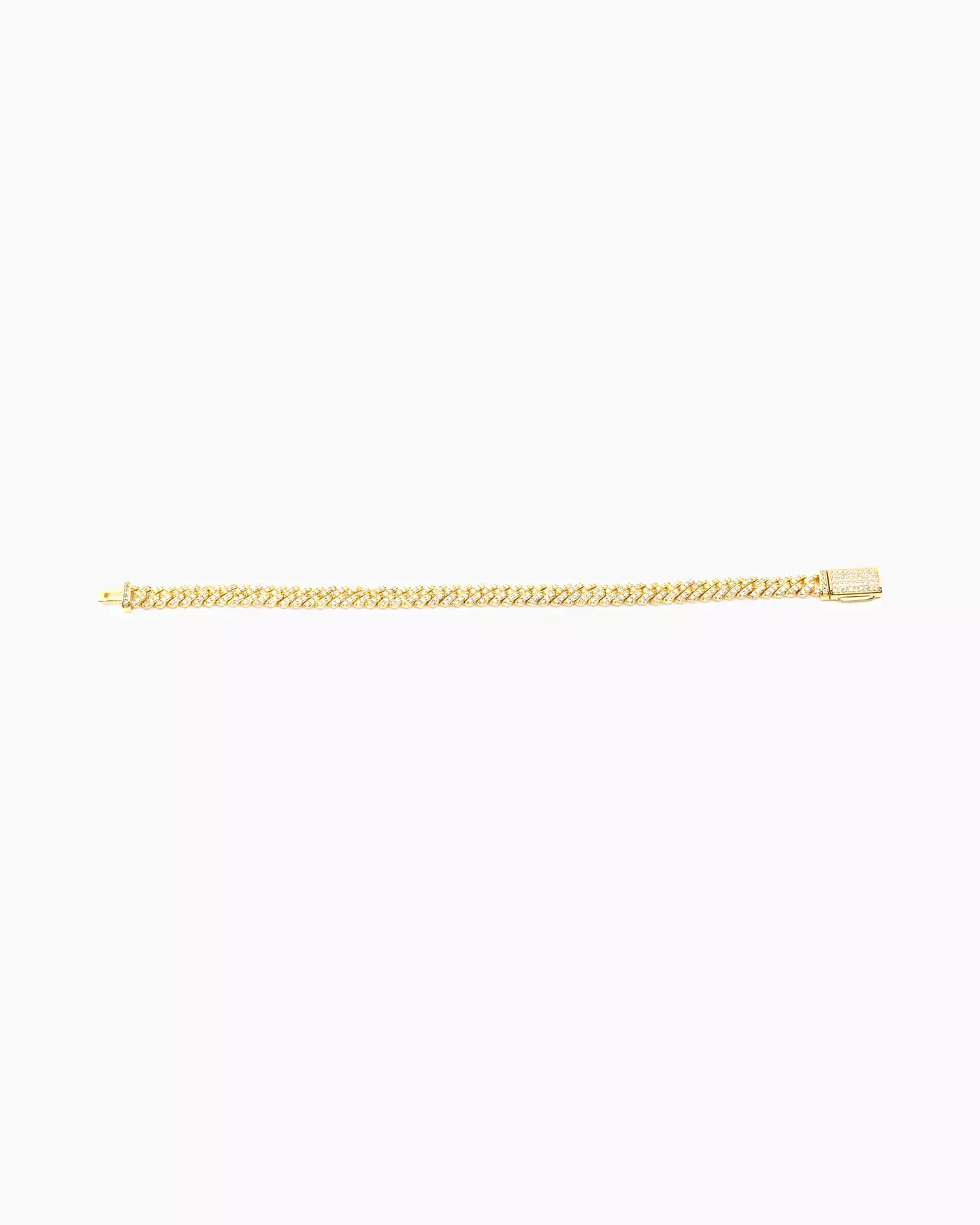 Saint Morta 6mm Iced Cuban Prong Bracelet Iced Gold