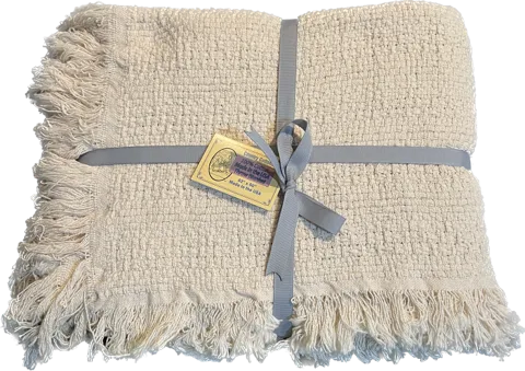 Sale: 100% Cotton Throw Blankets – 50″ x 60″: Natural, Made in USA