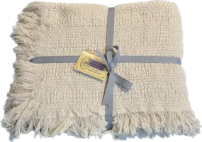 Sale: 100% Cotton Throw Blankets – 50″ x 60″: Natural, Made in USA