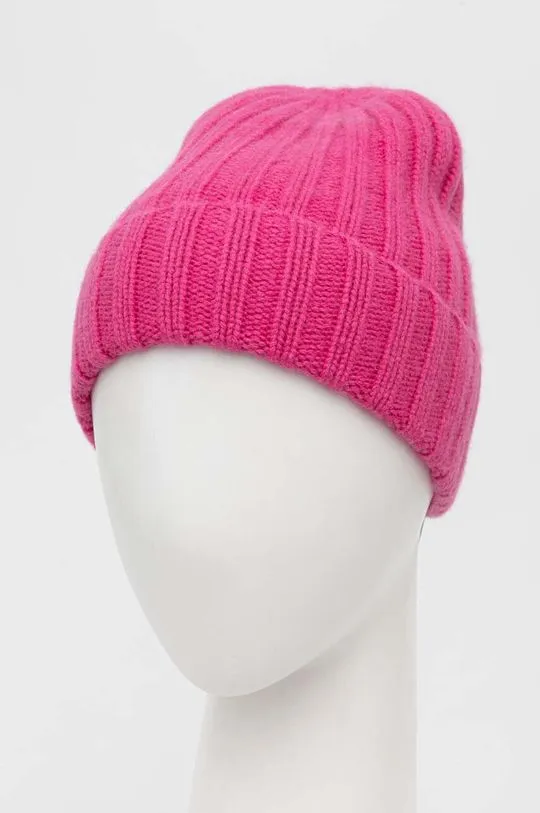 Samsoe Samsoe cashmere beanie pink color