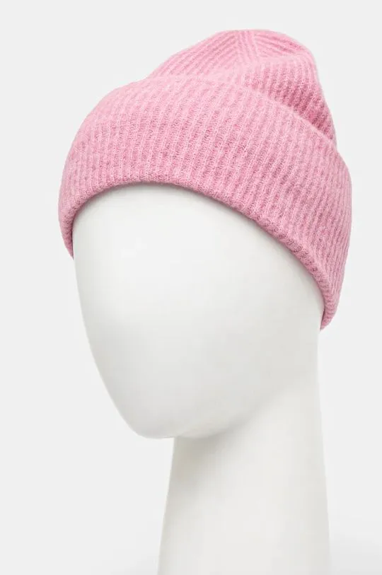 Samsoe Samsoe wool beanie pink color