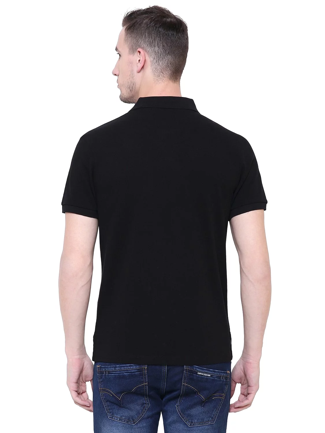 SeeandWear Men's Polo Collar Black T-Shirt