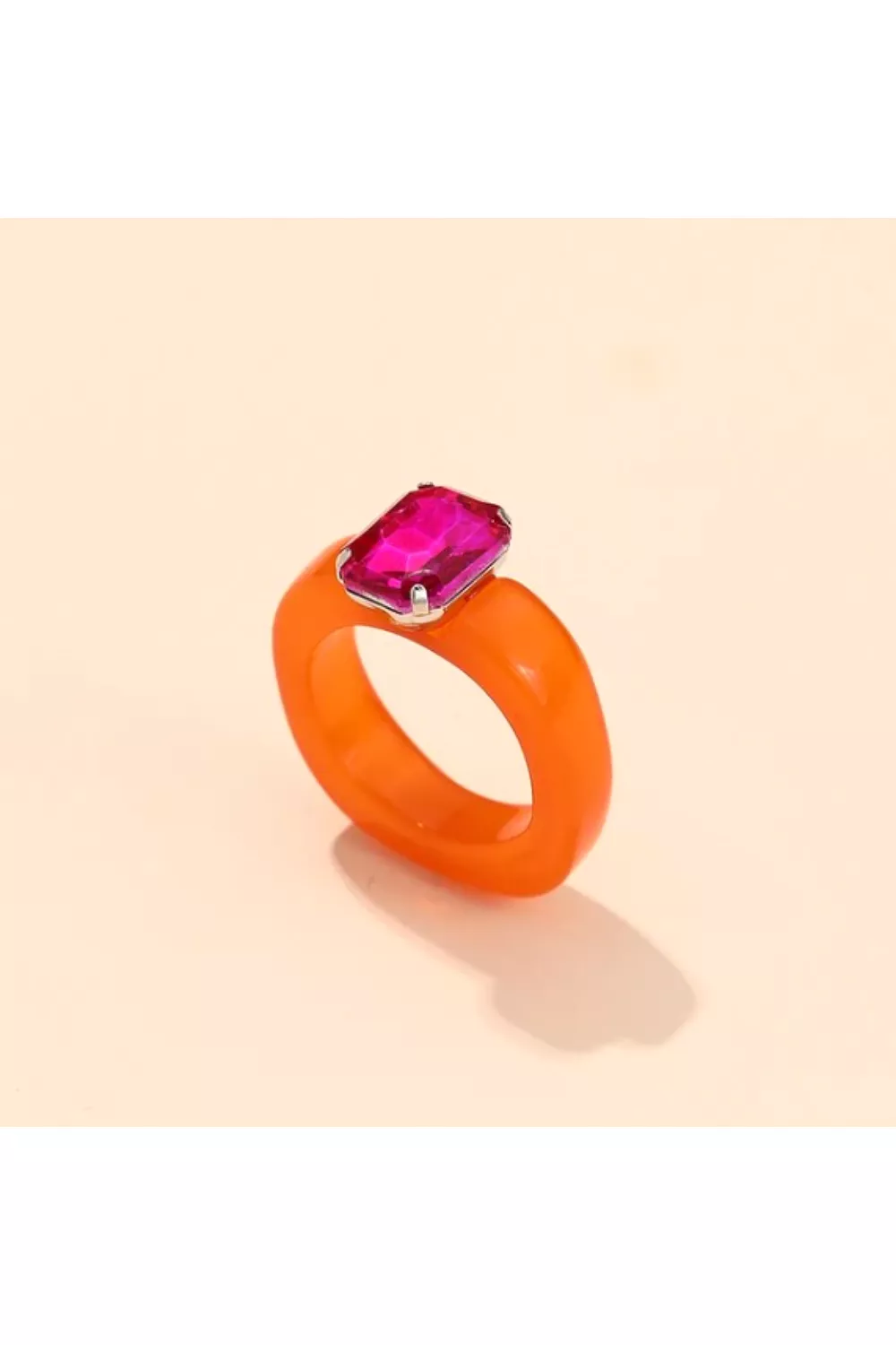 SHINE BRIGHT LIKE A DIAMOND RING TANGERINE & FUCHSIA