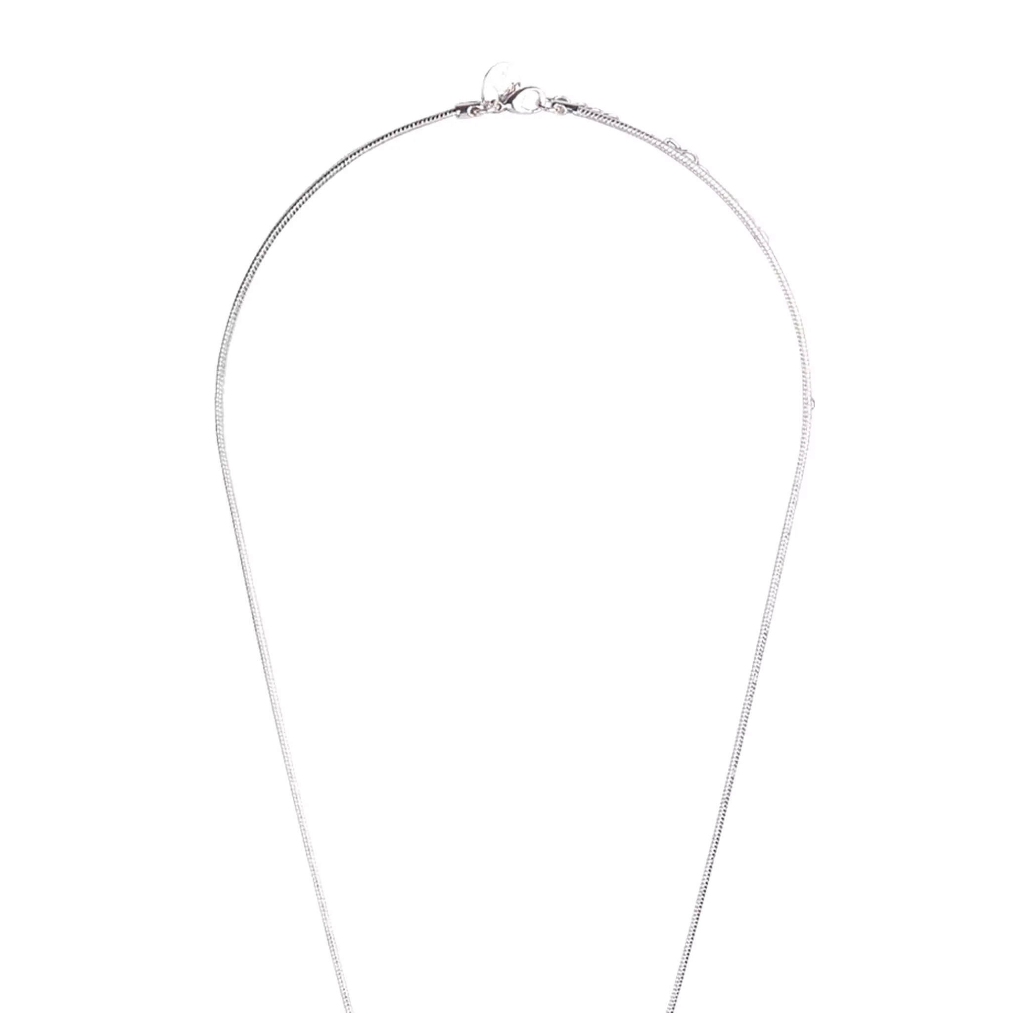 Silver Chain Tassel & Knotted Lariat Necklace