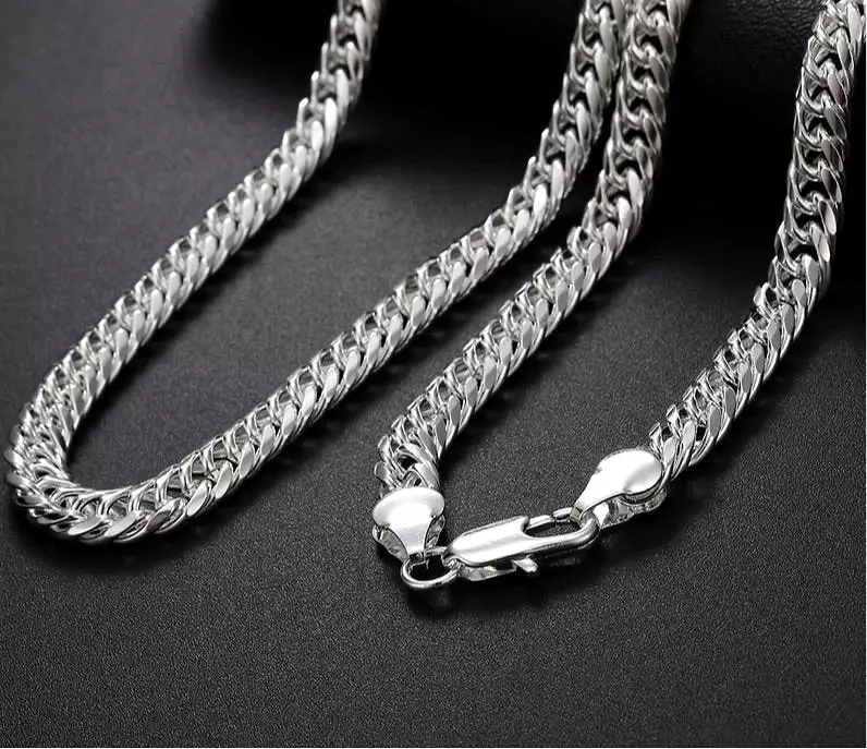 Silver Necklace Chain For Men Women Fashion Jewelry