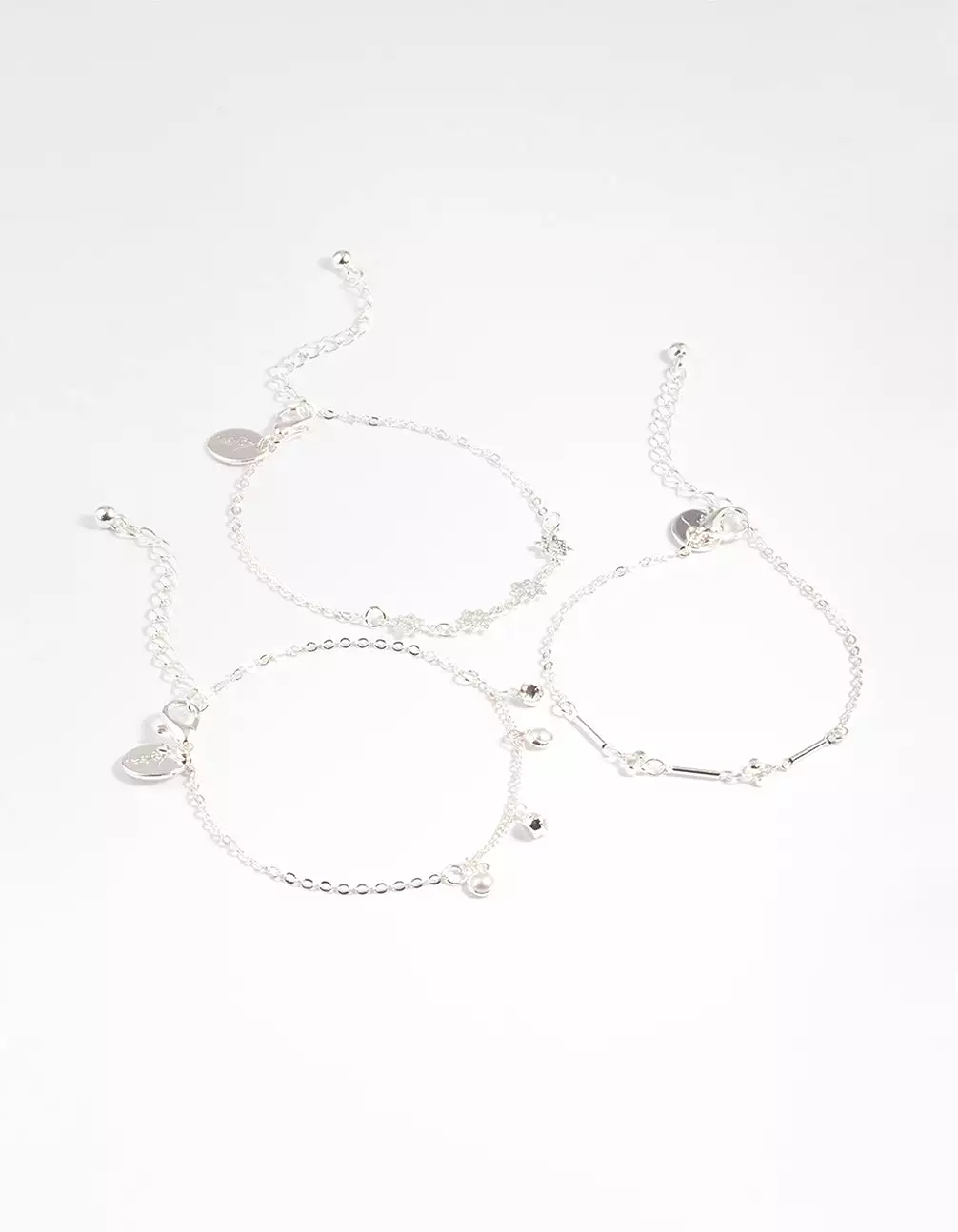 Silver Star & Pearl Droplet Bracelet Pack