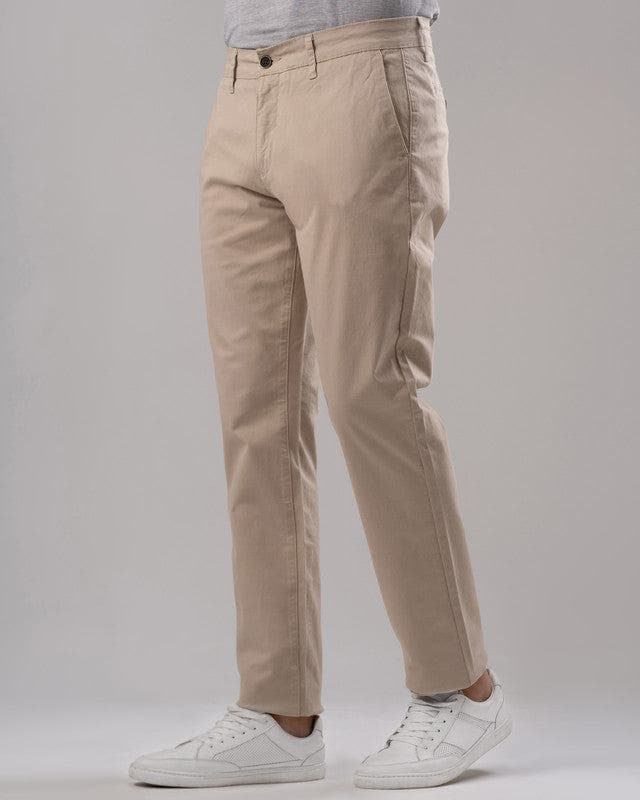 SLIM FIT CHINO TROUSERS  - BEIGE