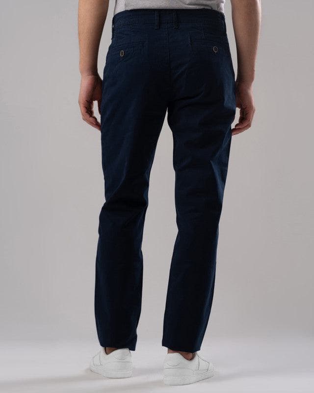 SLIM FIT CHINO TROUSERS  - NAVY