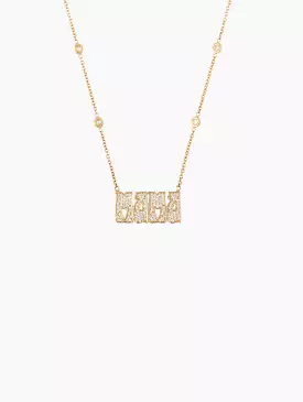 Small Pavé Diamond 'Mama' Necklace