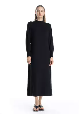 Solid Knitted Maxi Winter Dress