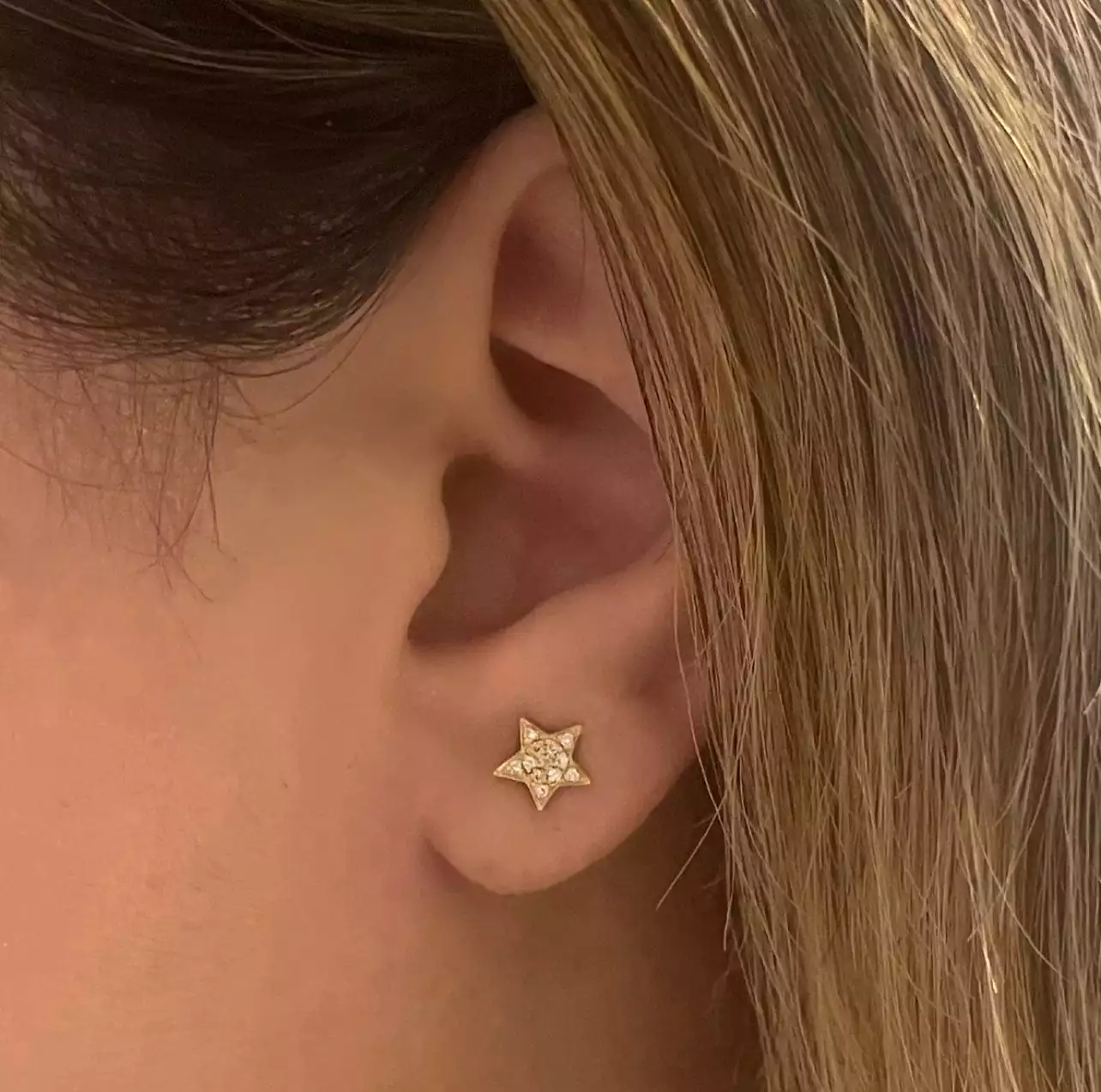 Star Diamond Stud Earrings