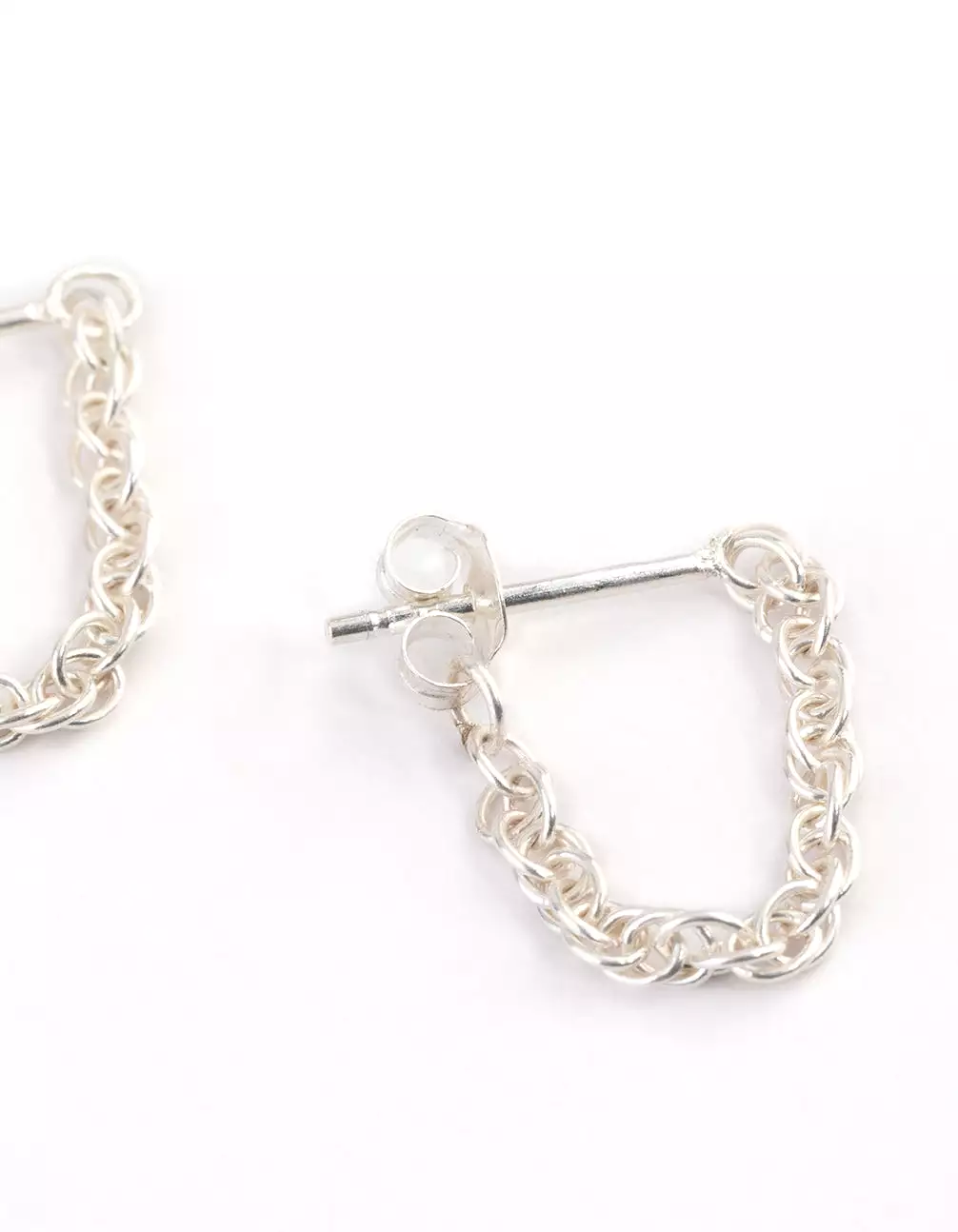 Sterling Silver Chain Front & Back Earrings