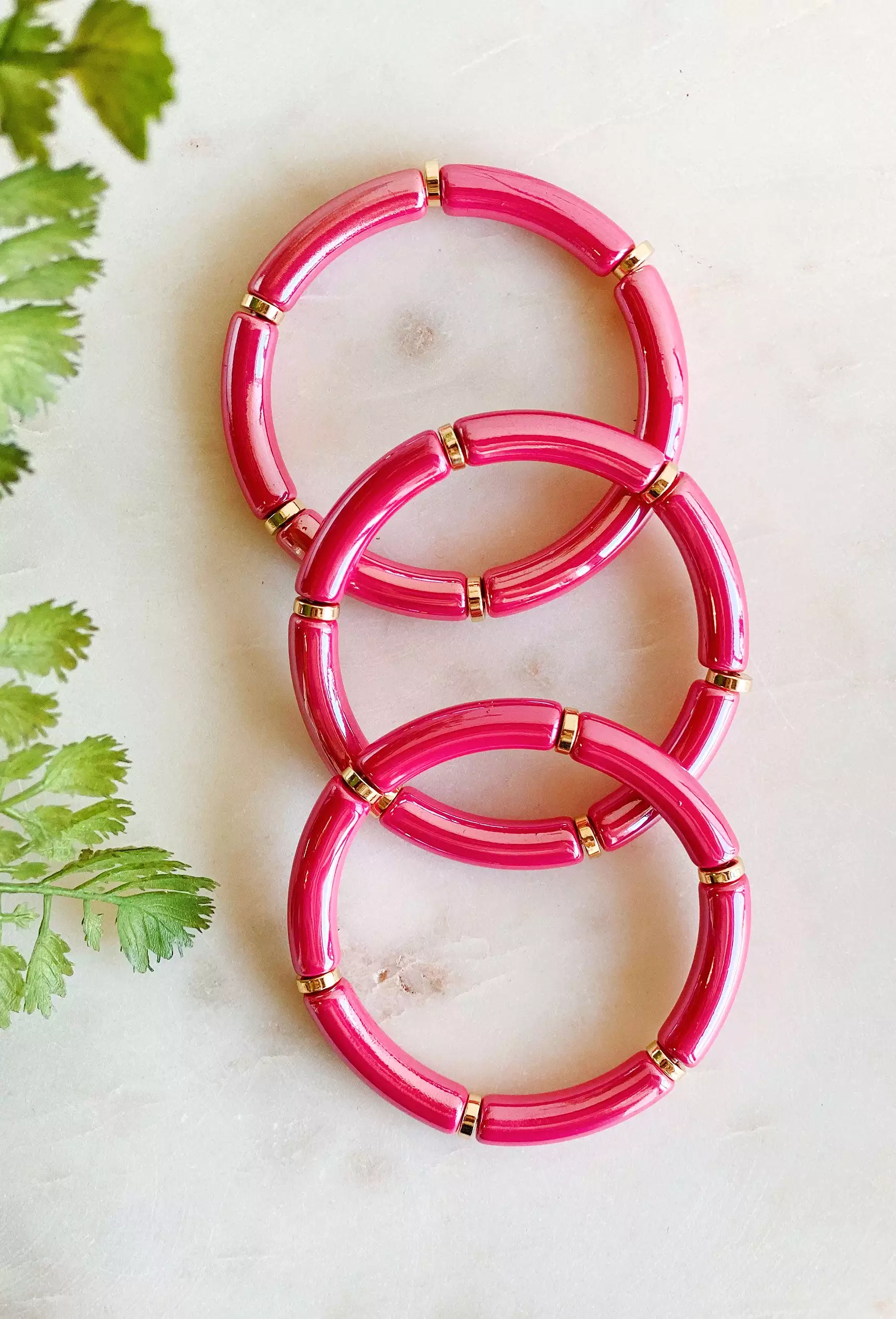 Summer Feelings Bracelet Set in Fuchsia