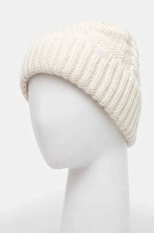 The North Face beanie Oh Mega Beanie beige color thick knit NF0A7WJJQLI1