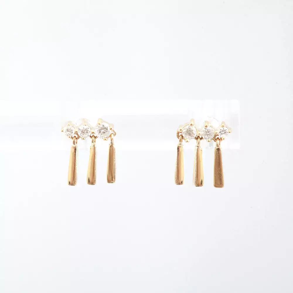 Three Diamond Fringe Studs