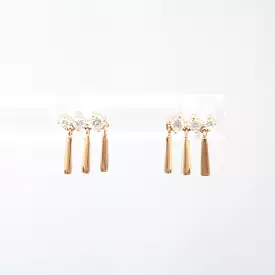 Three Diamond Fringe Studs