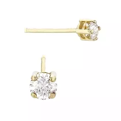 Tiny Diamond Stud Earrings, 2mm, 2.5mm, 3mm