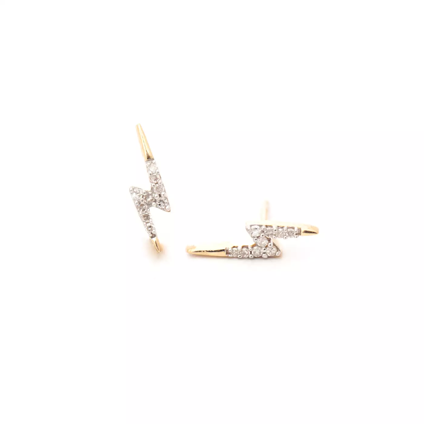 Tiny Pave Lightning Bolt Studs