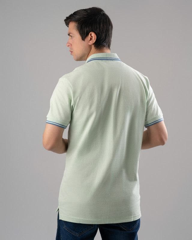 Tipped Collar Polo Shirt - MINT