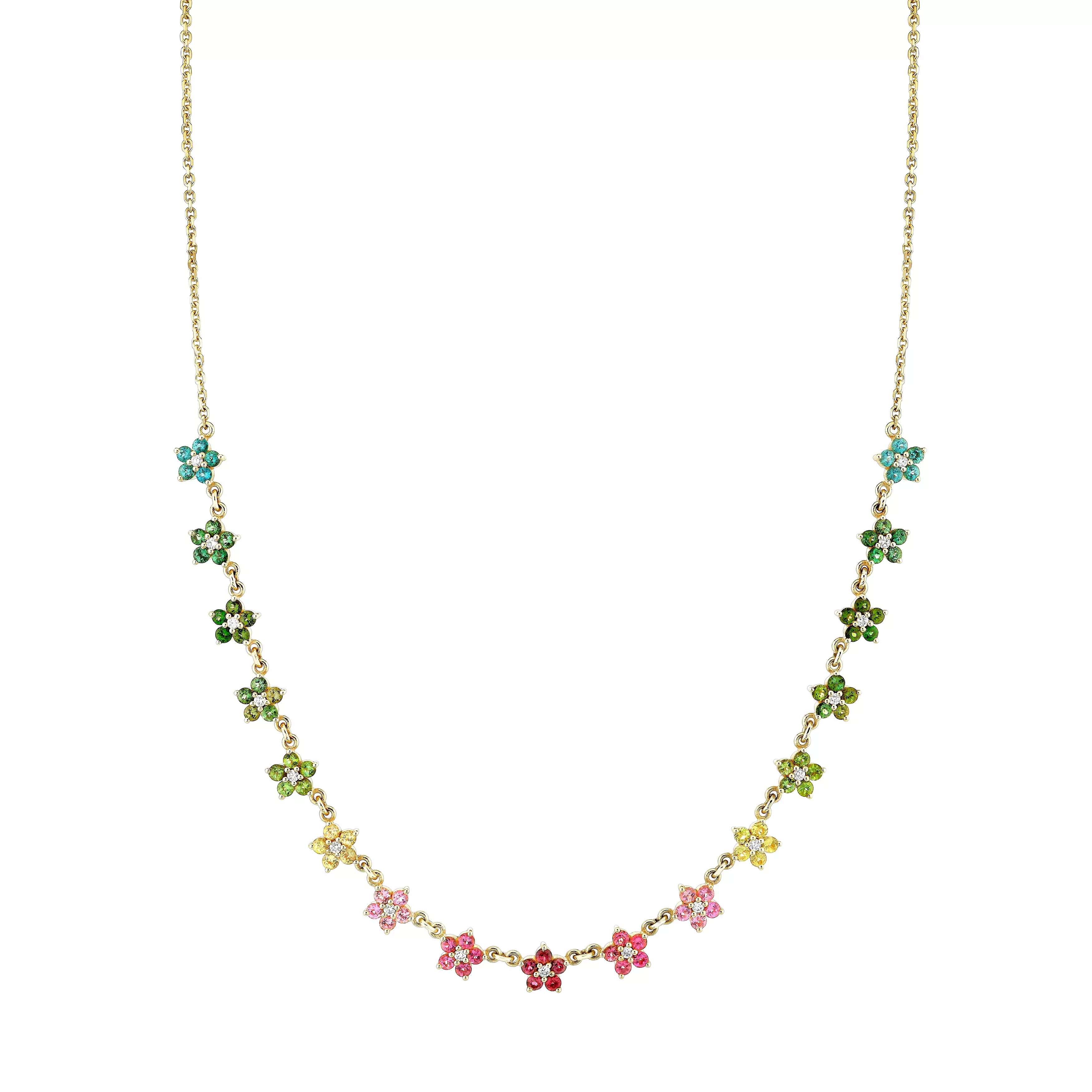 Tourmaline and Diamond Aurora Necklace