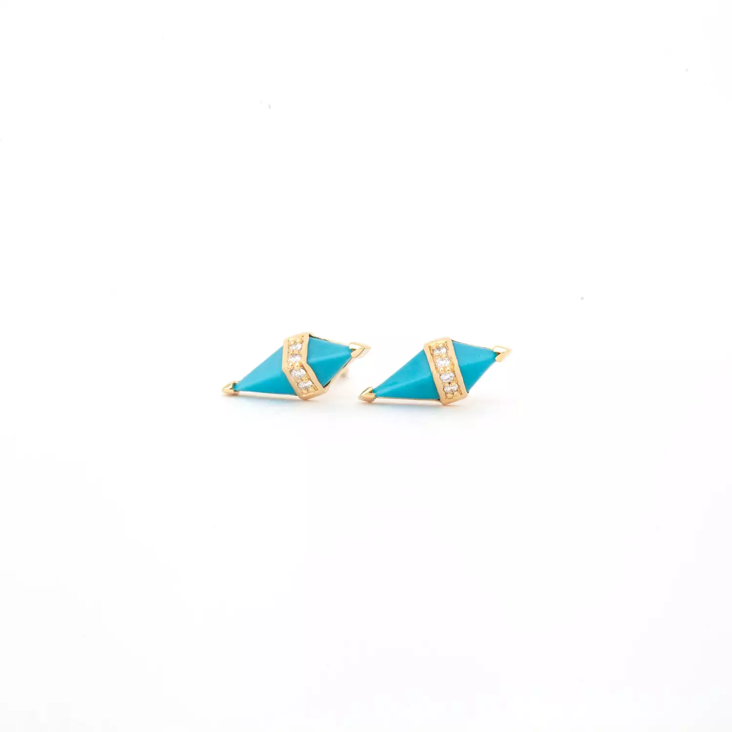 Turquoise & Diamond Pietra Studs