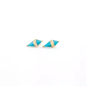 Turquoise & Diamond Pietra Studs