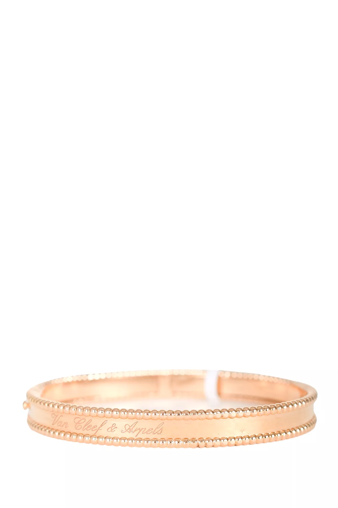 Van Cleef & Arpels 18K Rose Gold Perlee Signature Bracelet Size L