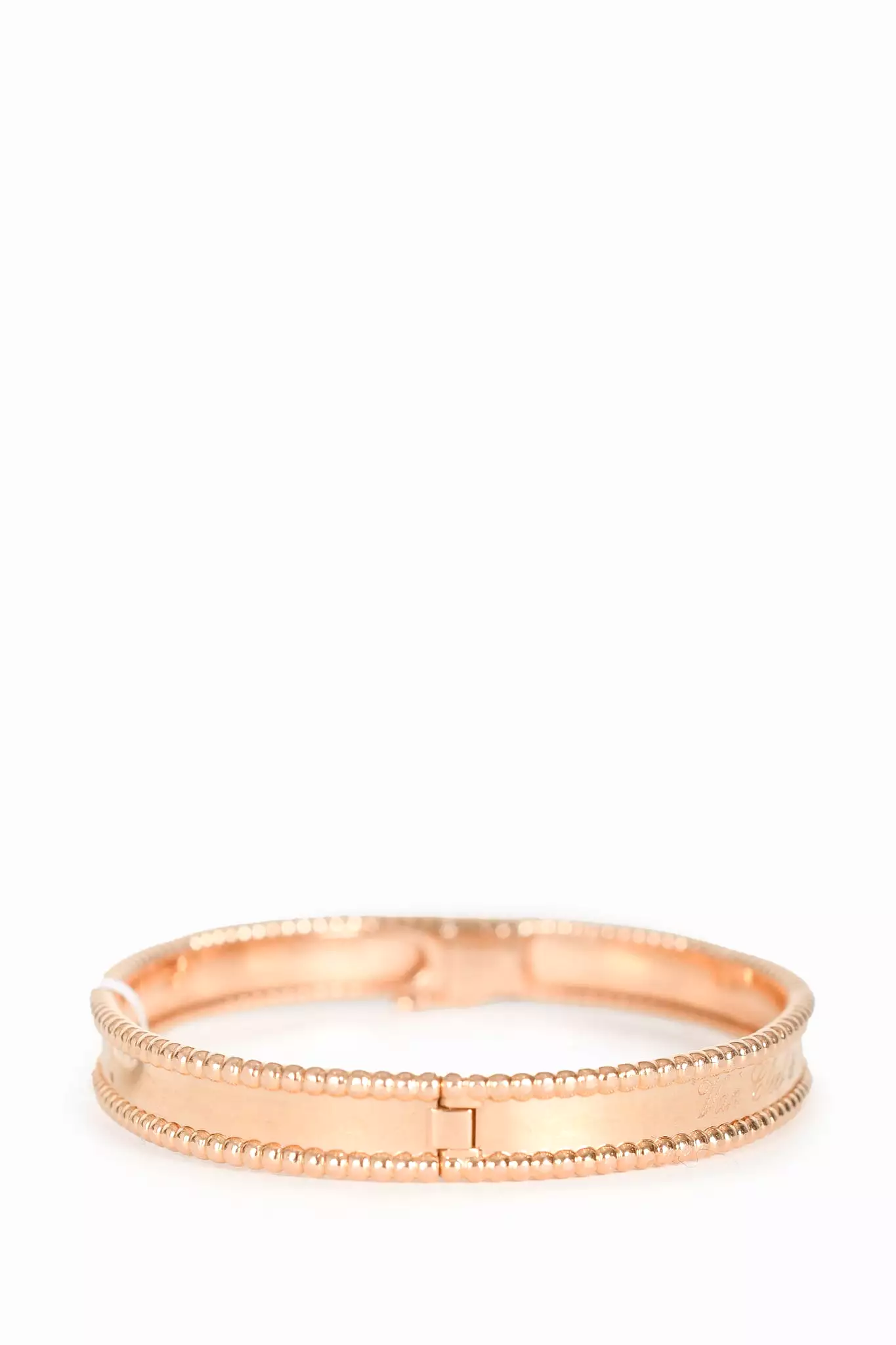 Van Cleef & Arpels 18K Rose Gold Perlee Signature Bracelet Size L