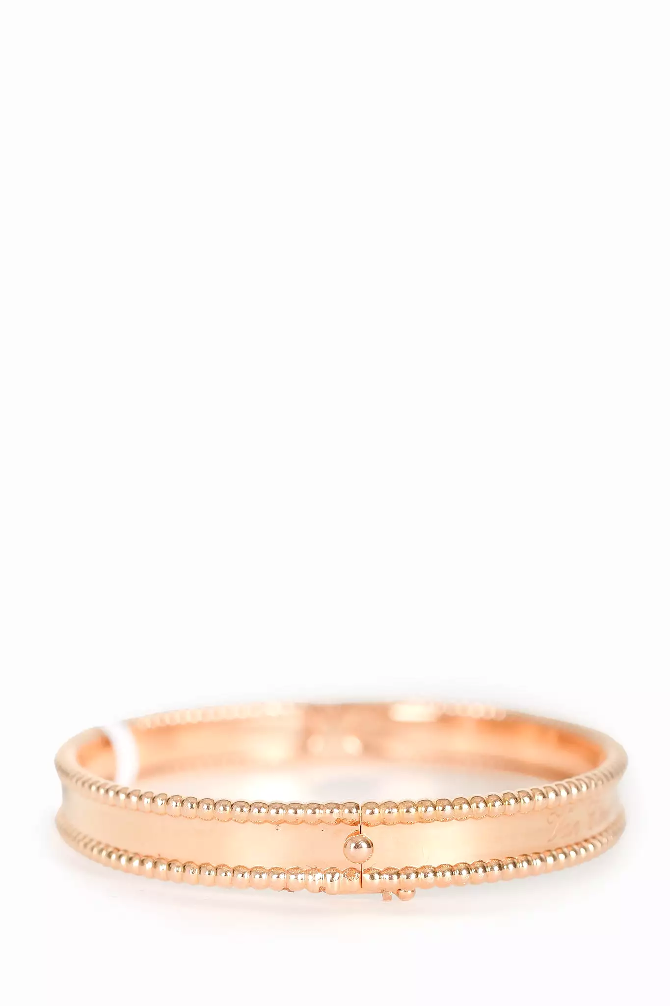 Van Cleef & Arpels 18K Rose Gold Perlee Signature Bracelet Size L