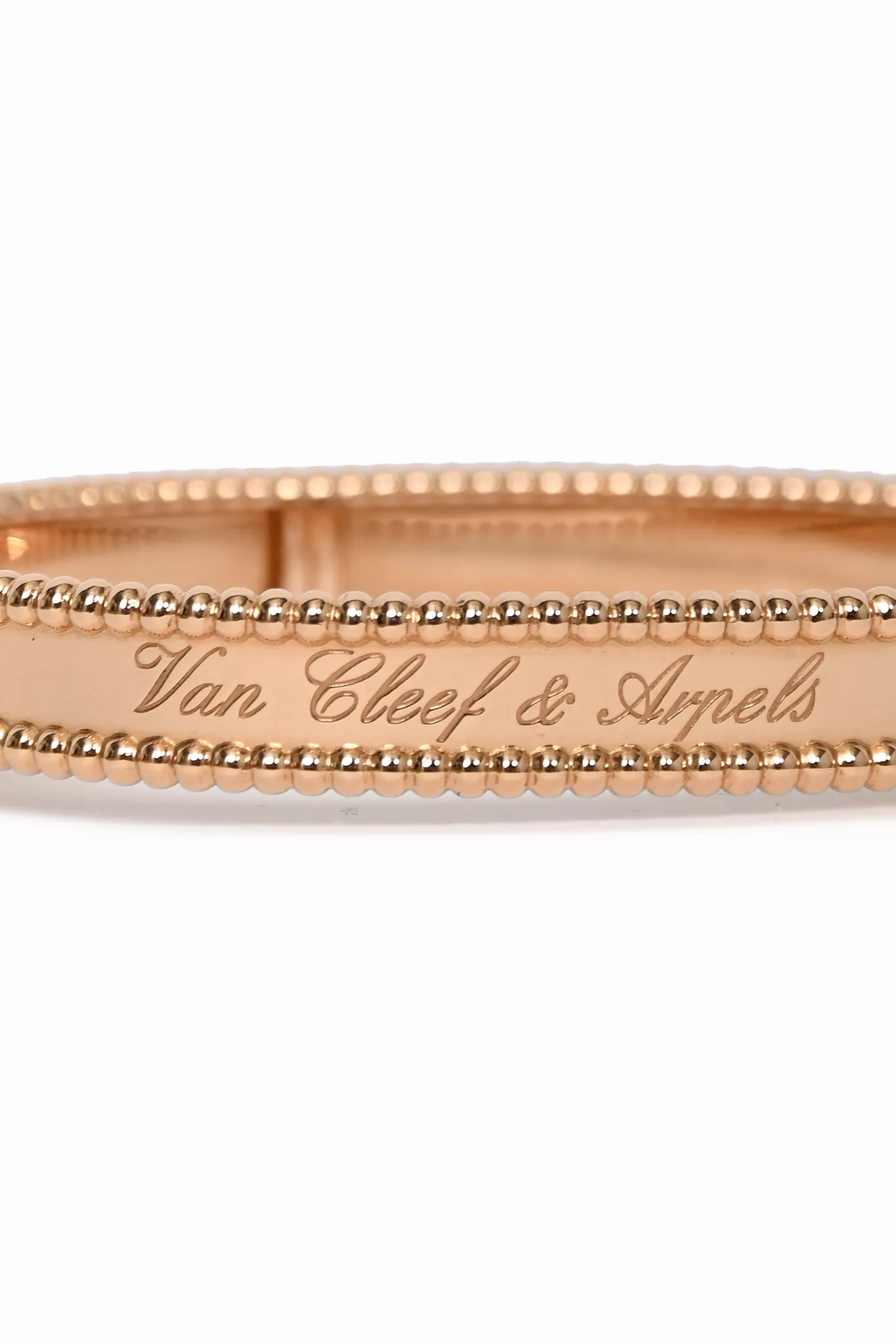 Van Cleef & Arpels 18K Rose Gold Perlee Signature Medium Model Bracelet 17mm