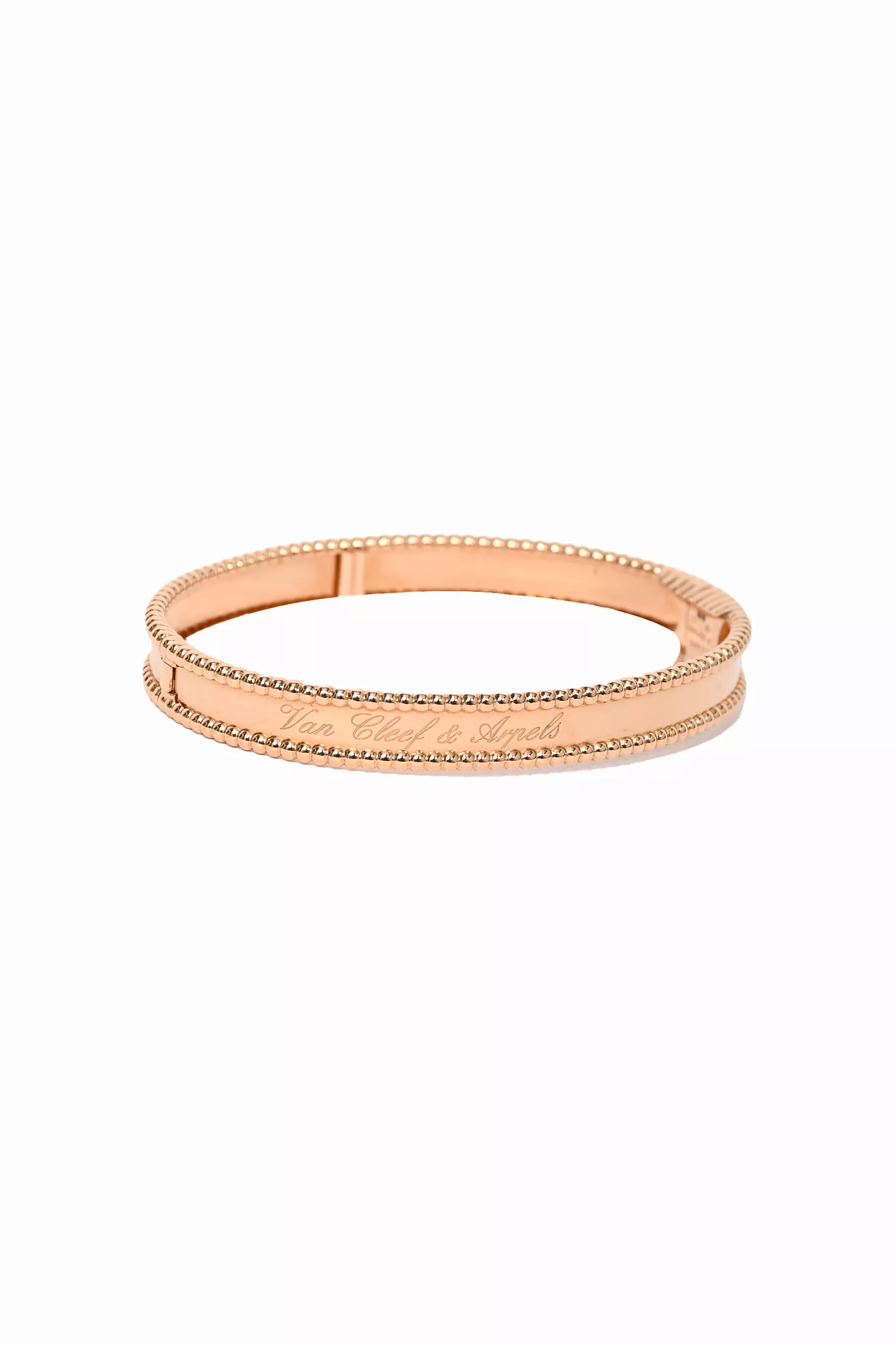 Van Cleef & Arpels 18K Rose Gold Perlee Signature Medium Model Bracelet 17mm