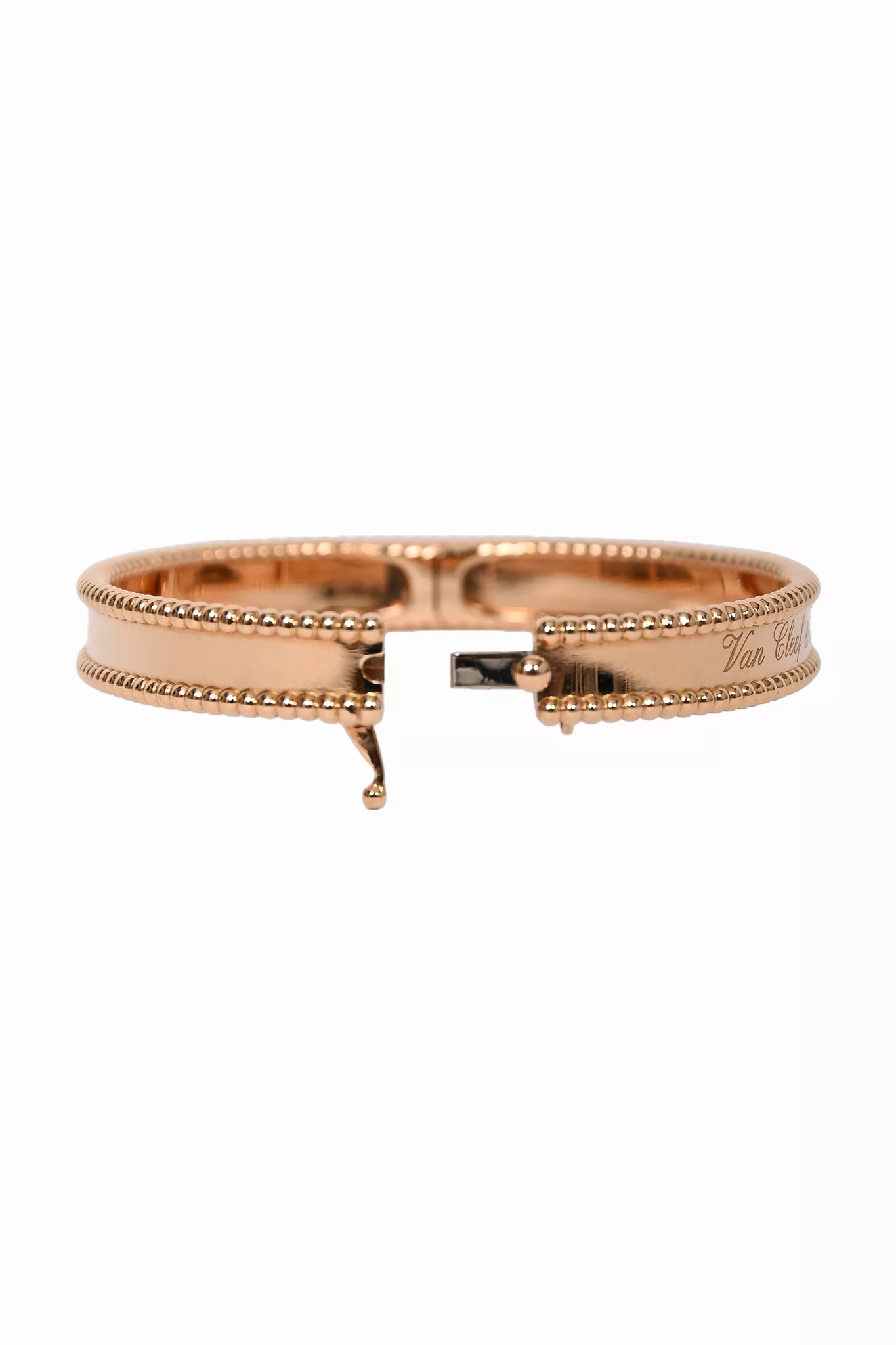 Van Cleef & Arpels 18K Rose Gold Perlee Signature Medium Model Bracelet 17mm