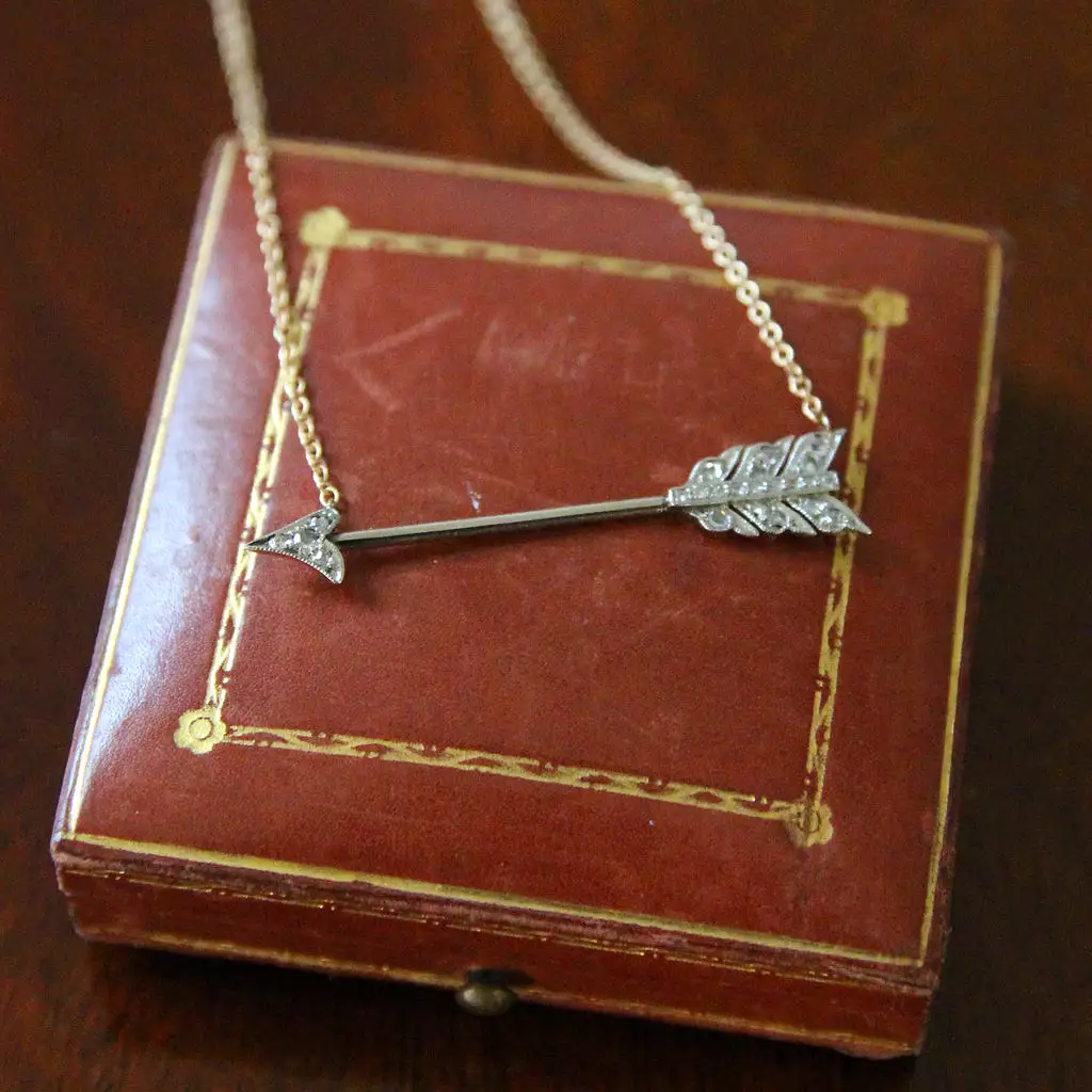 Victorian Diamond Arrow Conversion Necklace