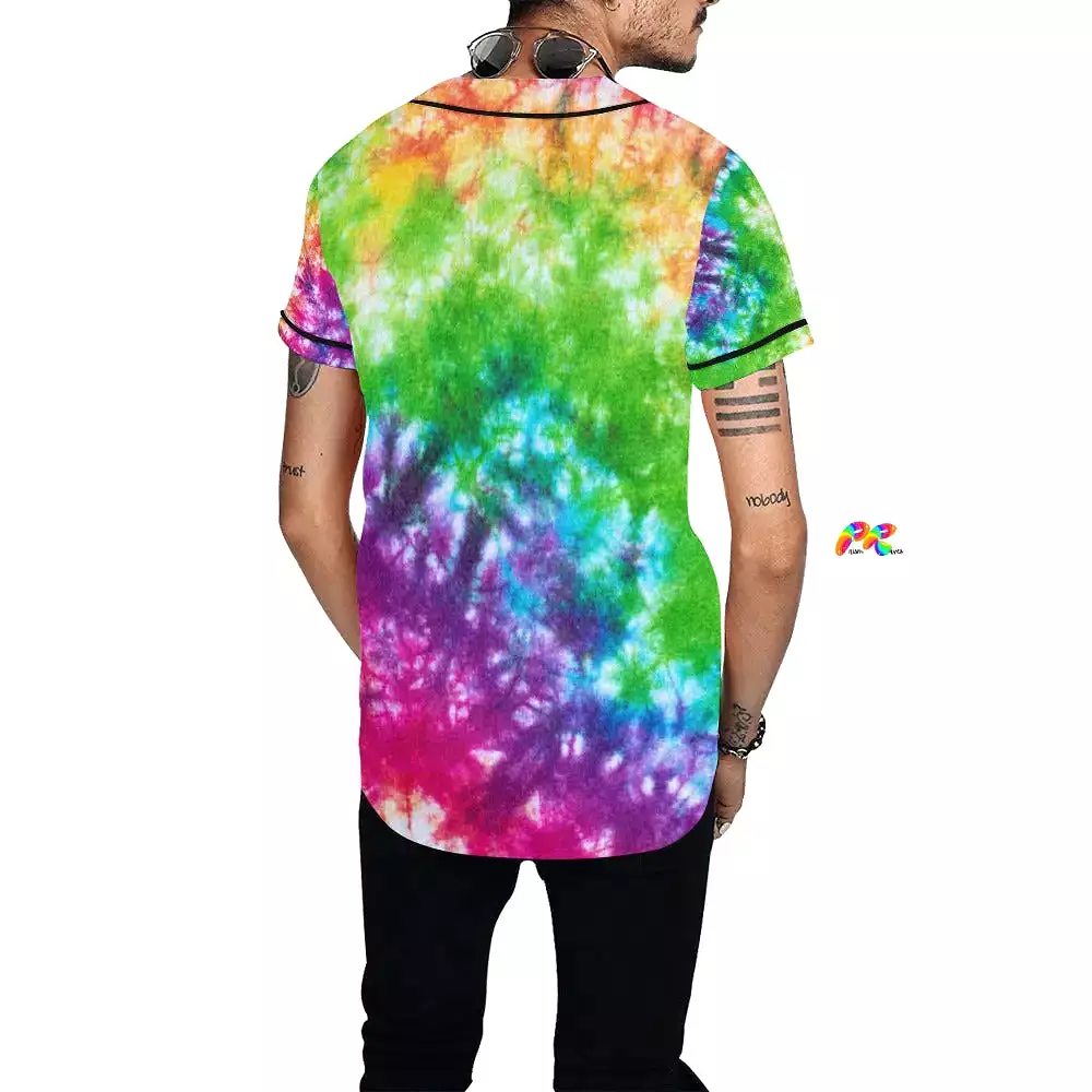 Vivid Tie-dye Men's Rave Baseball Jersey