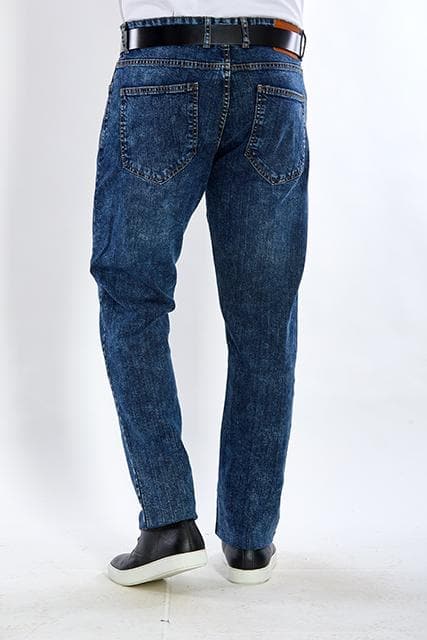 Washed slim fitted jeans-Dark wash