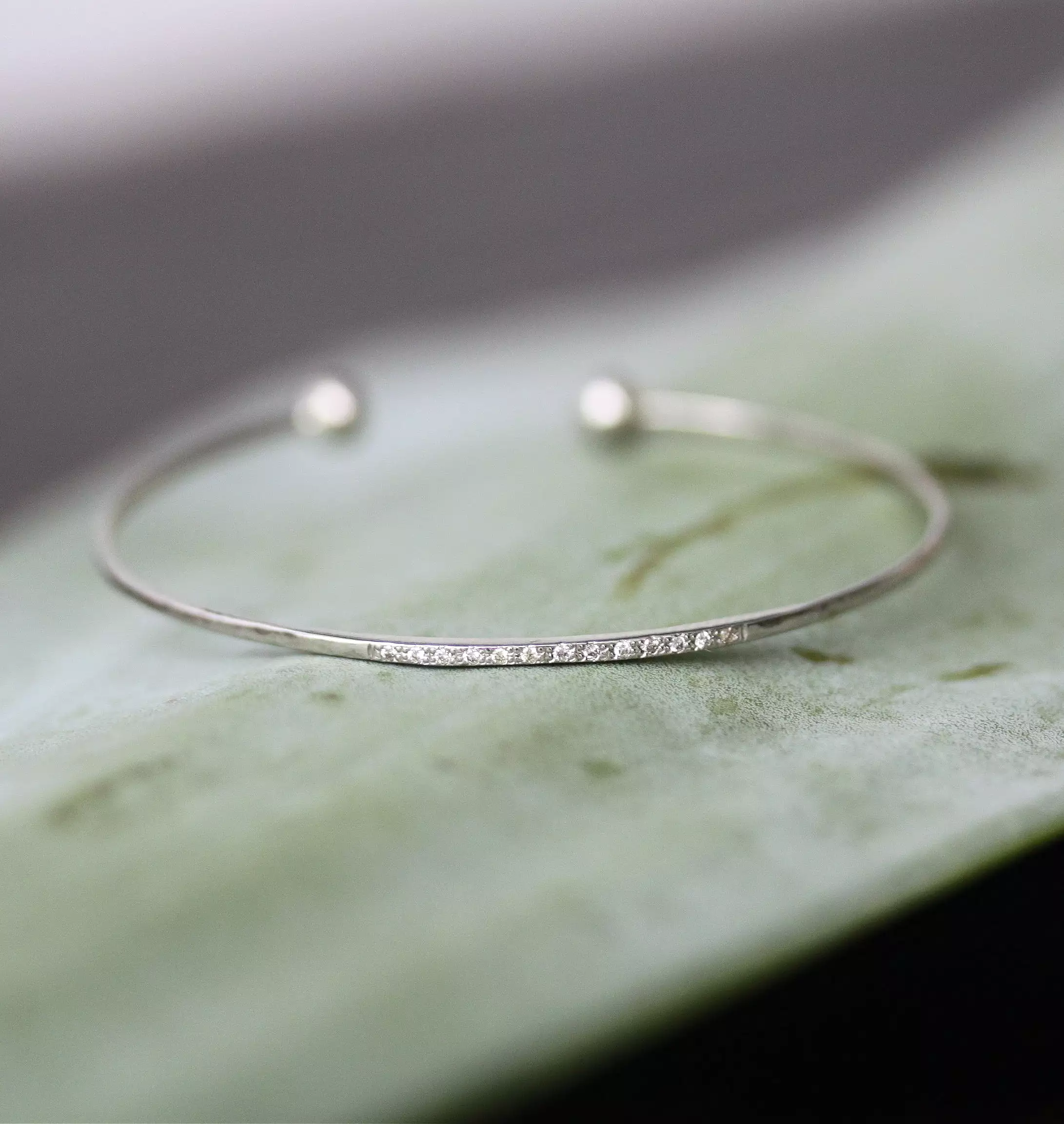 White Diamond Bangle Bracelet