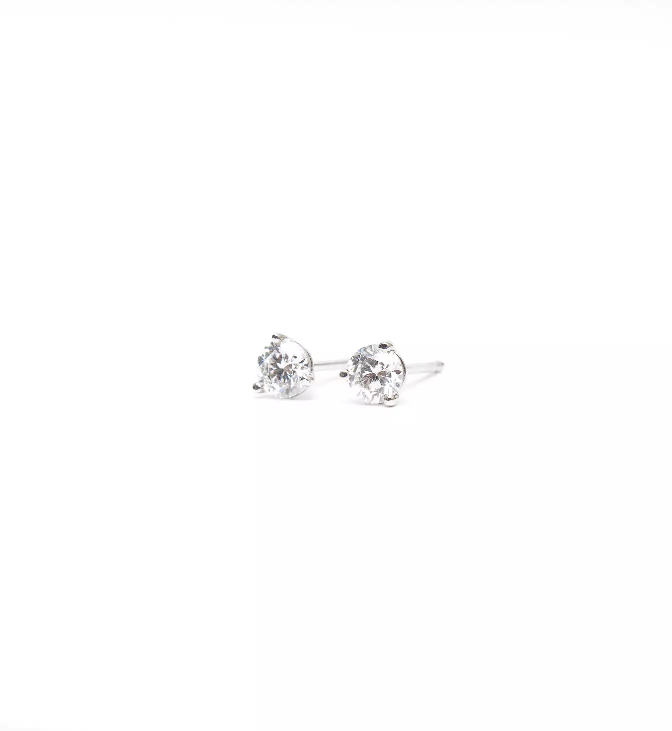 White Gold 0.50 ctw Three-Prong Diamond Studs