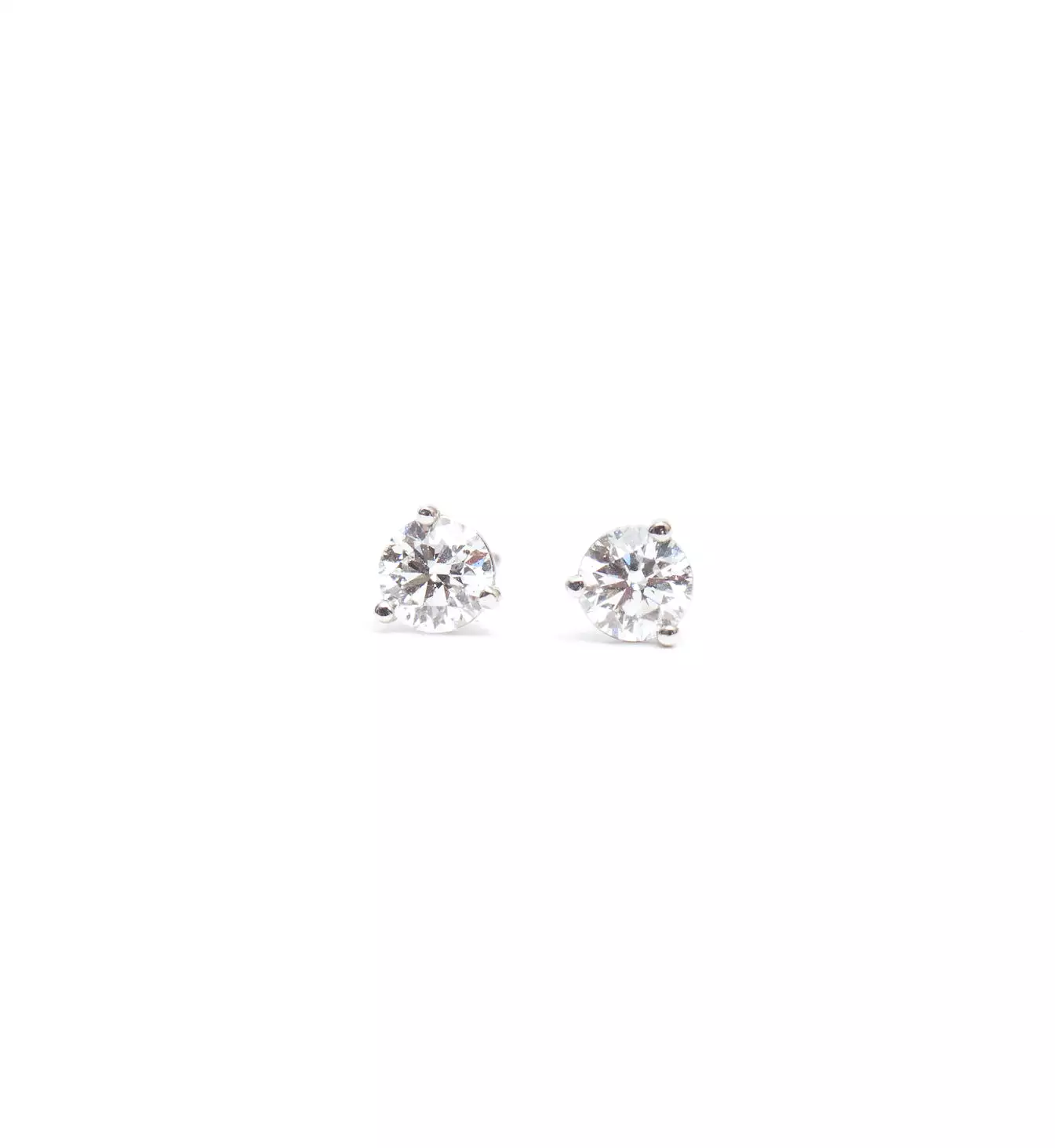 White Gold 0.50 ctw Three-Prong Diamond Studs