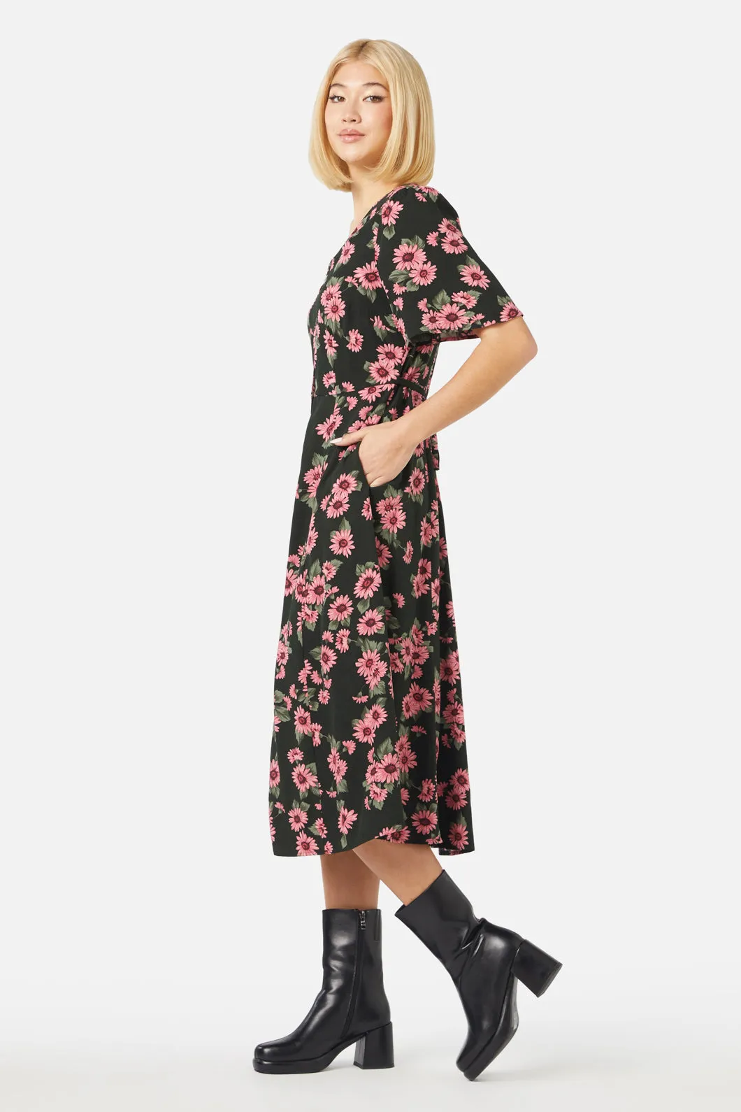 Winter Daisy Midi Dress