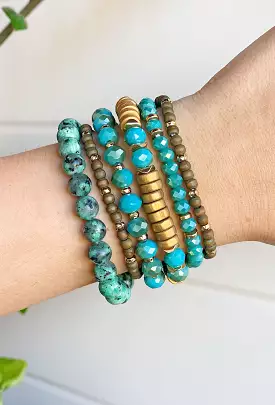 Zoey Bracelet Set in Turquoise